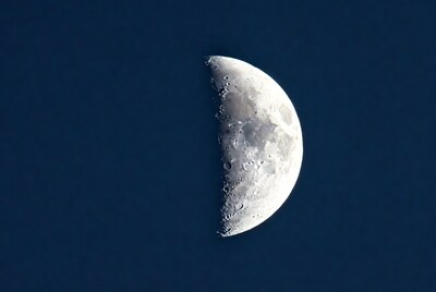 Crescent Moon in Night Sky