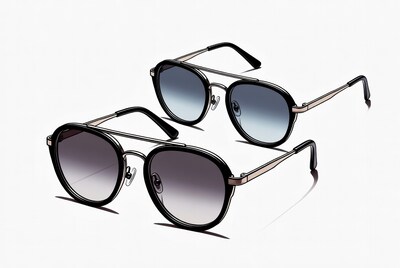 Black aviator gradient sunglasses pair