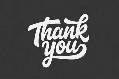 Thank You Text on Black Background