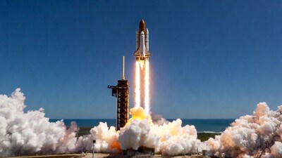 Space Shuttle Launching from Pad