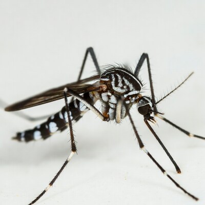 Closeup of striped mosquito