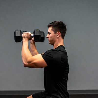 Man doing dumbbell bicep curls