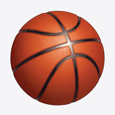 Orange Basketball on White Background