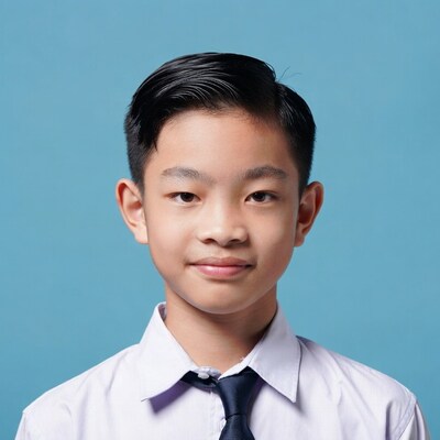 Asian boy in school uniform
