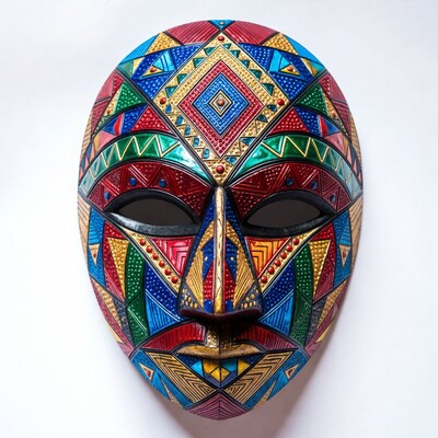 Colorful Geometric Tribal Mask