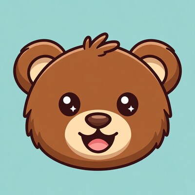 Cute cartoon bear smiling