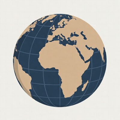 Illustrated Globe with Continents
