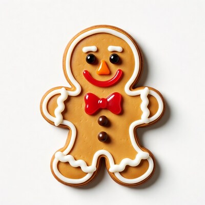 Gingerbread man cookie isolated