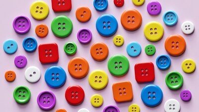 Colorful Buttons on Pink Background