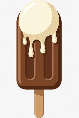 Chocolate ice cream pop with cream