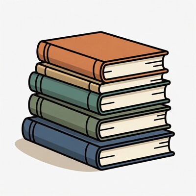 Stack of colorful books illustration