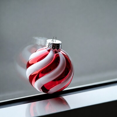 Red White Swirled Christmas Ornament