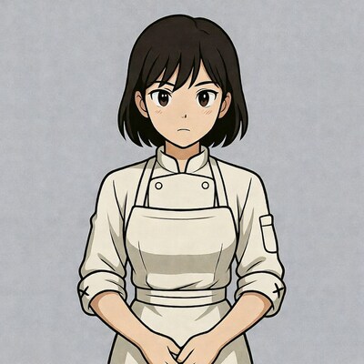 Anime girl in chef uniform