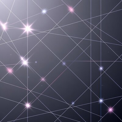 Glowing Grid Lines with Stars