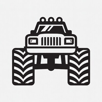 Black Monster Truck Illustration