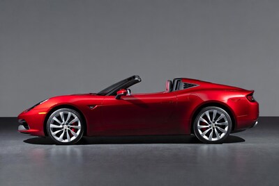 Red Porsche 718 Boxster Spyder side view