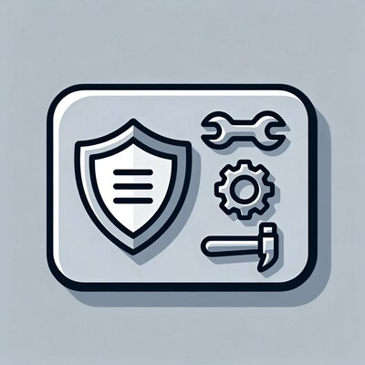 Shield with Wrench Gear Hammer Icon