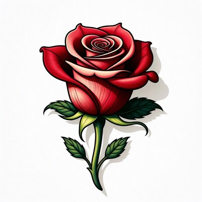 Red Rose Illustration Isolated Background