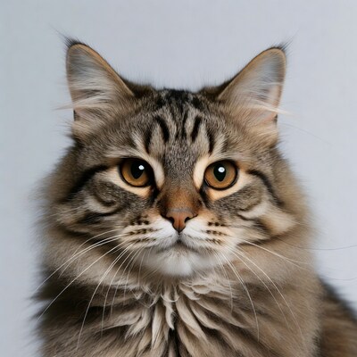Closeup tabby cat portrait