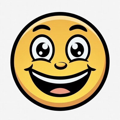 Smiling yellow cartoon emoji