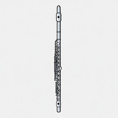 Flute illustration isolated background