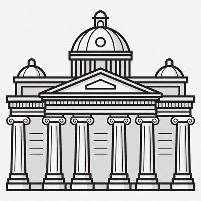 Classical Building with Dome and Columns