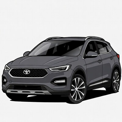 Gray Toyota Corolla Cross SUV Illustration