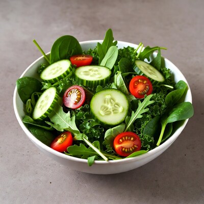 Fresh Cucumber Tomato Spinach Salad