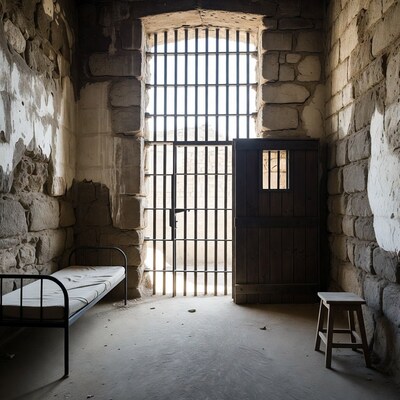 Empty Stone Prison Cell