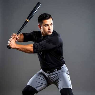 Man swinging baseball bat