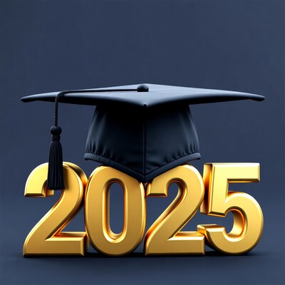 Graduation Cap 2025 Golden Numbers