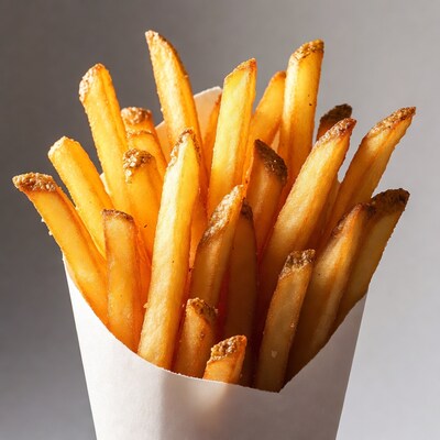 French Fries in White Paper Cone