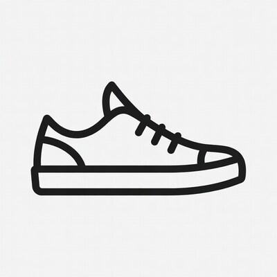 Black outline sneaker illustration