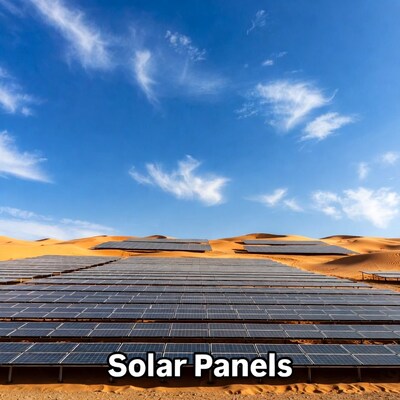 Solar Panels in Desert Dunes