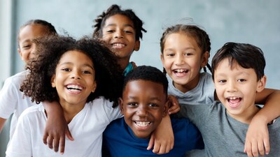 Group of diverse kids smiling together