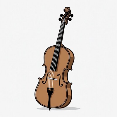 Violin illustration on white background