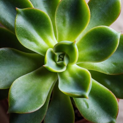 Closeup of green succulent plant