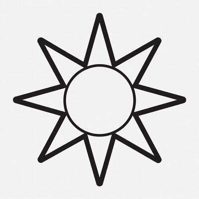 Black Outline Sun Icon