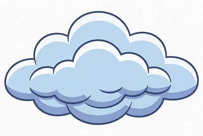 Cartoon blue cloud illustration