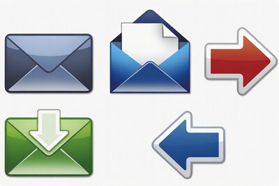 Email icons with arrows