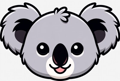 Cute Koala Face Illustration