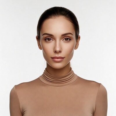 Woman with brown hair in turtleneck