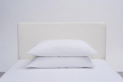White pillows on bed