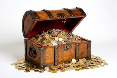 Open Treasure Chest Overflowing with Gold Coins