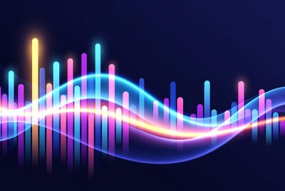 Colorful Neon Sound Waves