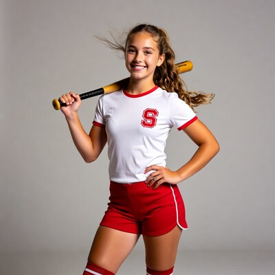 Girl holding baseball bat