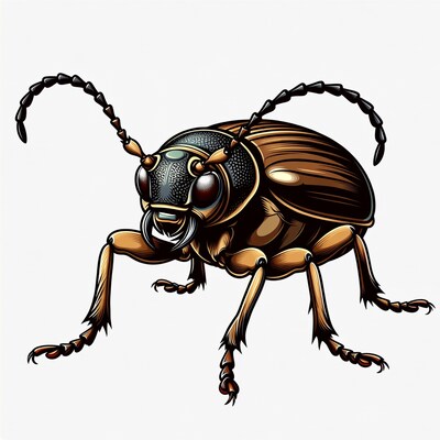 Detailed illustration of longhorn beetle
