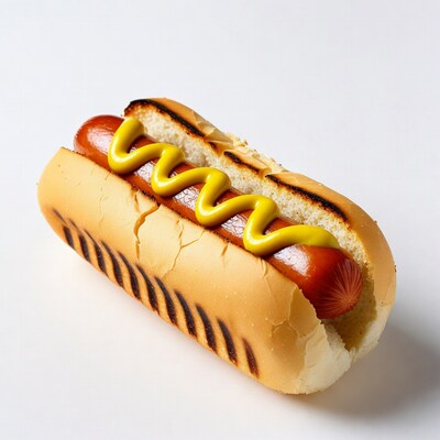 Hot dog with mustard