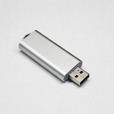 Silver USB flash drive