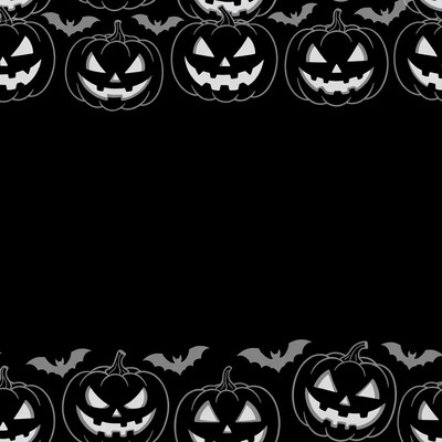 Halloween Jack-o-Lanterns Bats Border